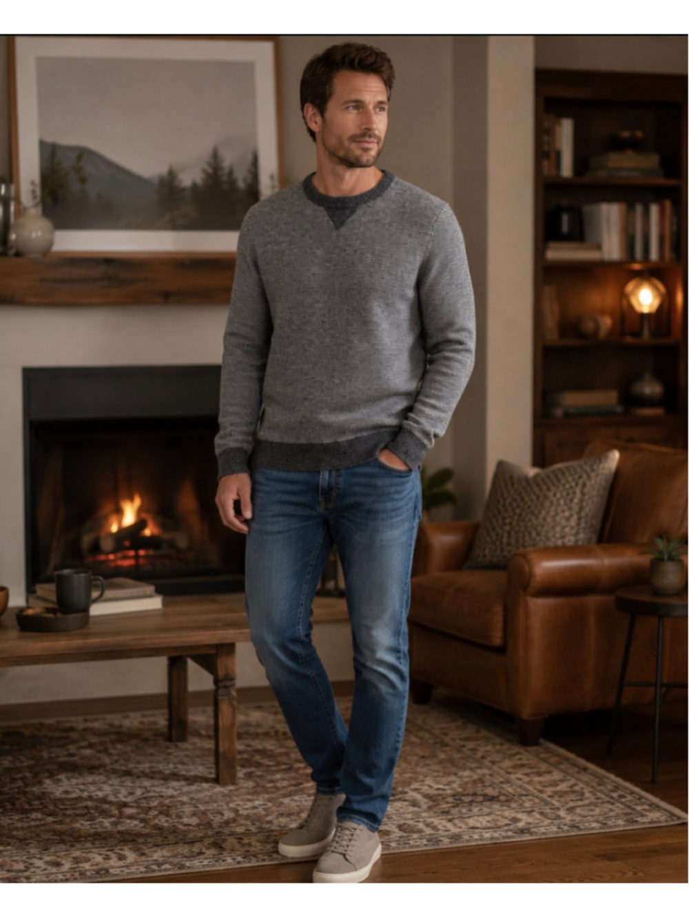 Men's J.Crew Lambswool Crewneck Sweater Medium Grey